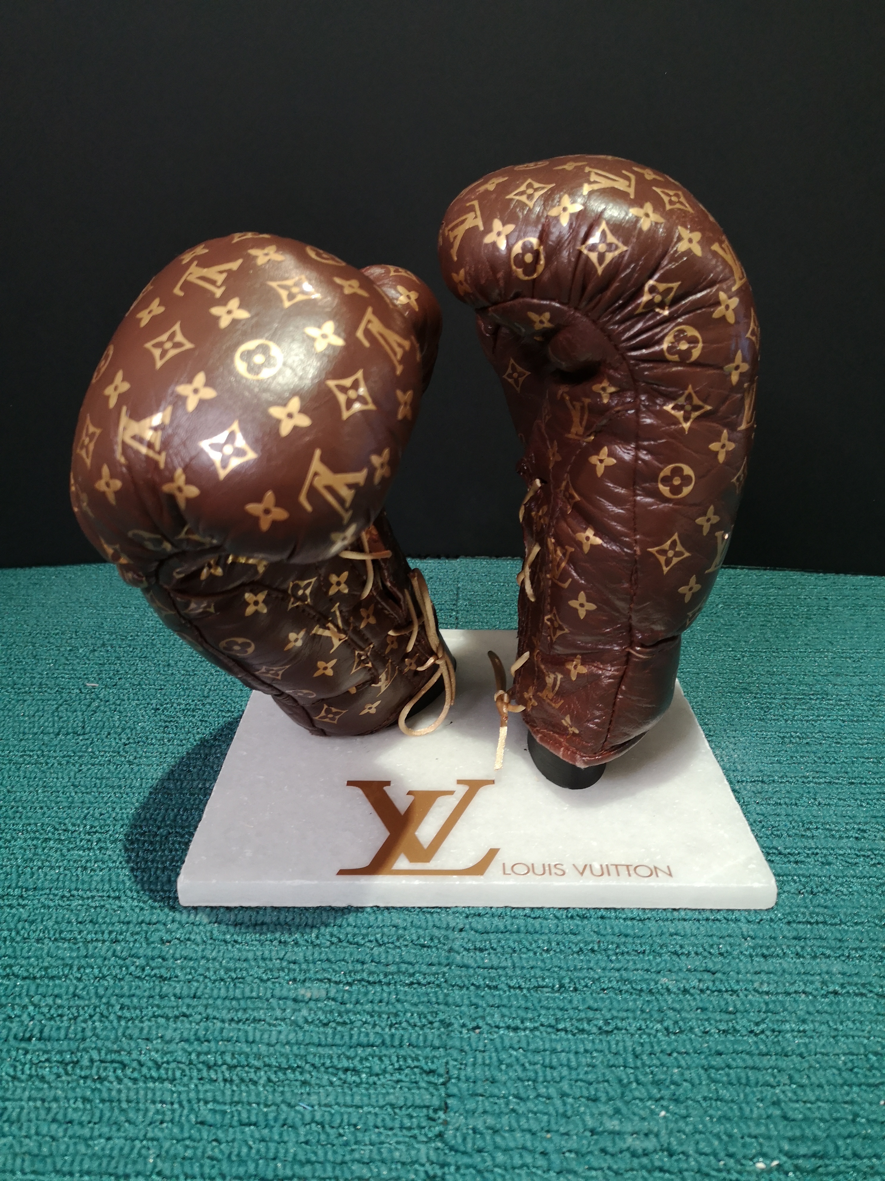 Boxing gloves inspired by Louis Vuitton