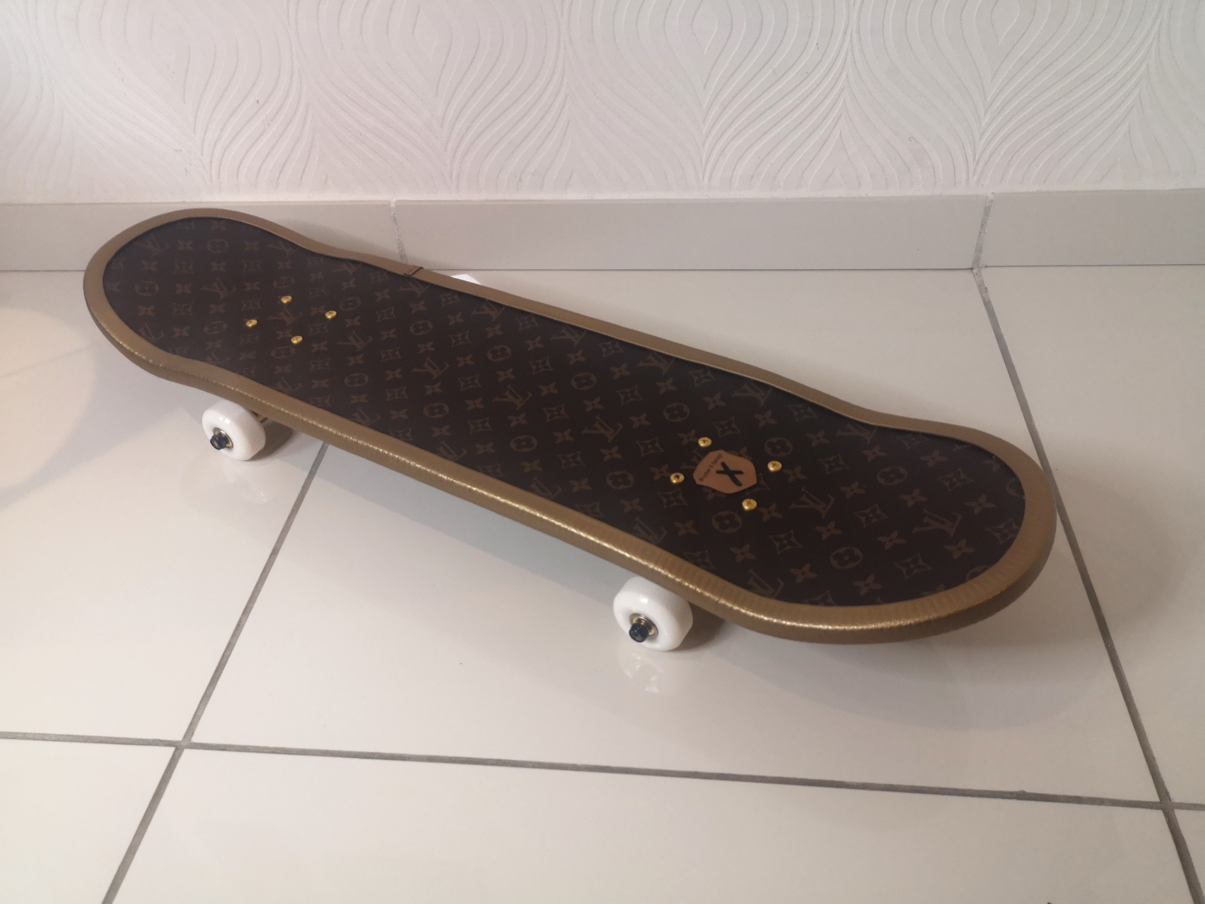 Skateboard inspired by Louis Vuitton