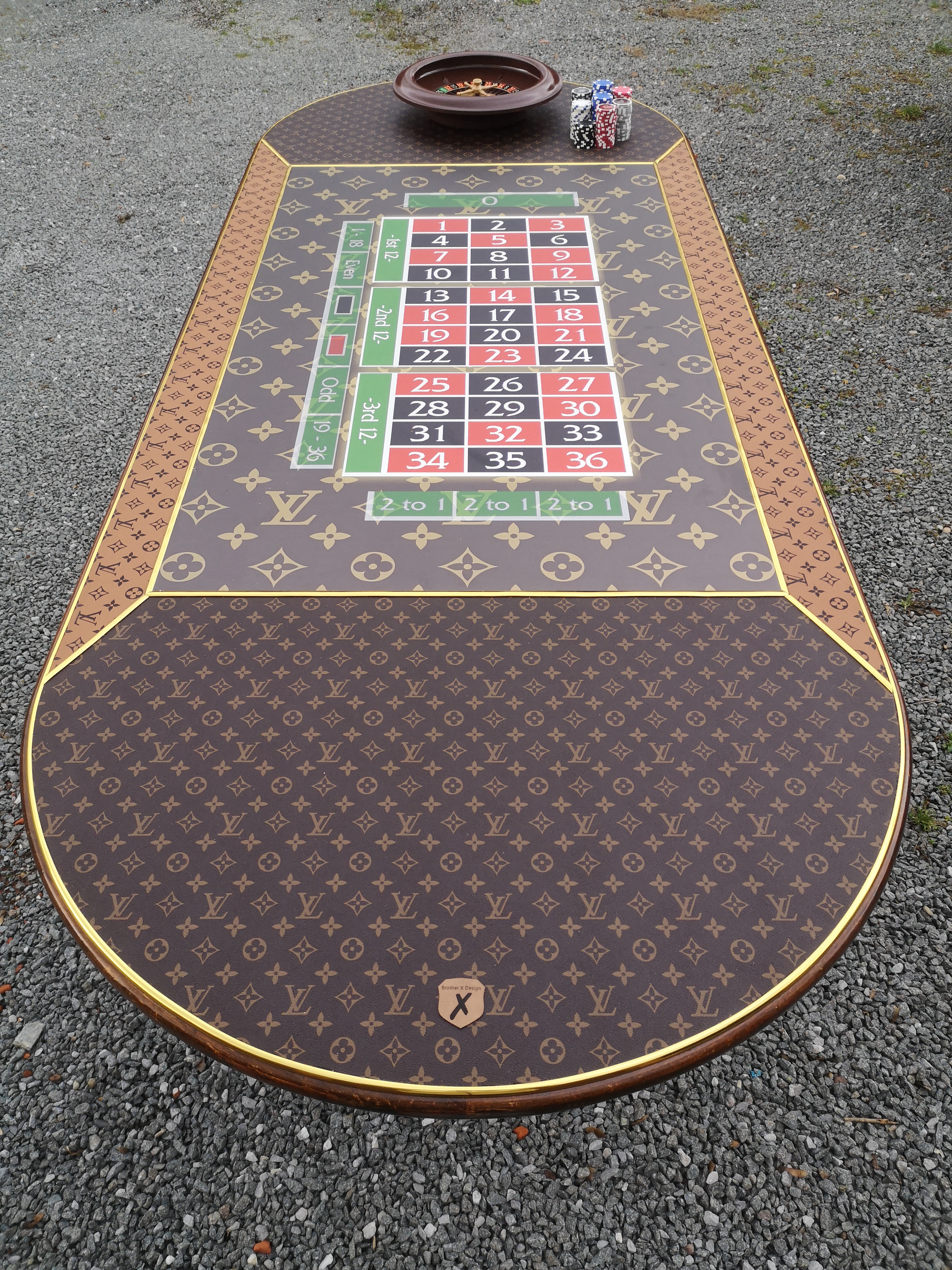 Casino table inspired by Louis Vuitton